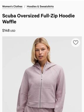 Lululemon oversized scrubs waffle hoodie M/L size. Heathered  pink